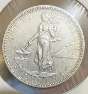 Hard to find 1904p USPI 50 Centavos; .900 Silver