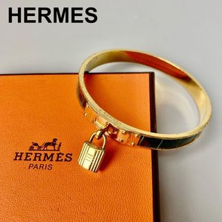 Hermes Kelly Bangle Bracelet Cadena Hardware Green Croco