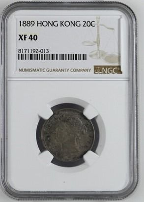 Hong Kong Victoria 1889 Silver 20 Cents NGC XF 40, 興趣及遊戲