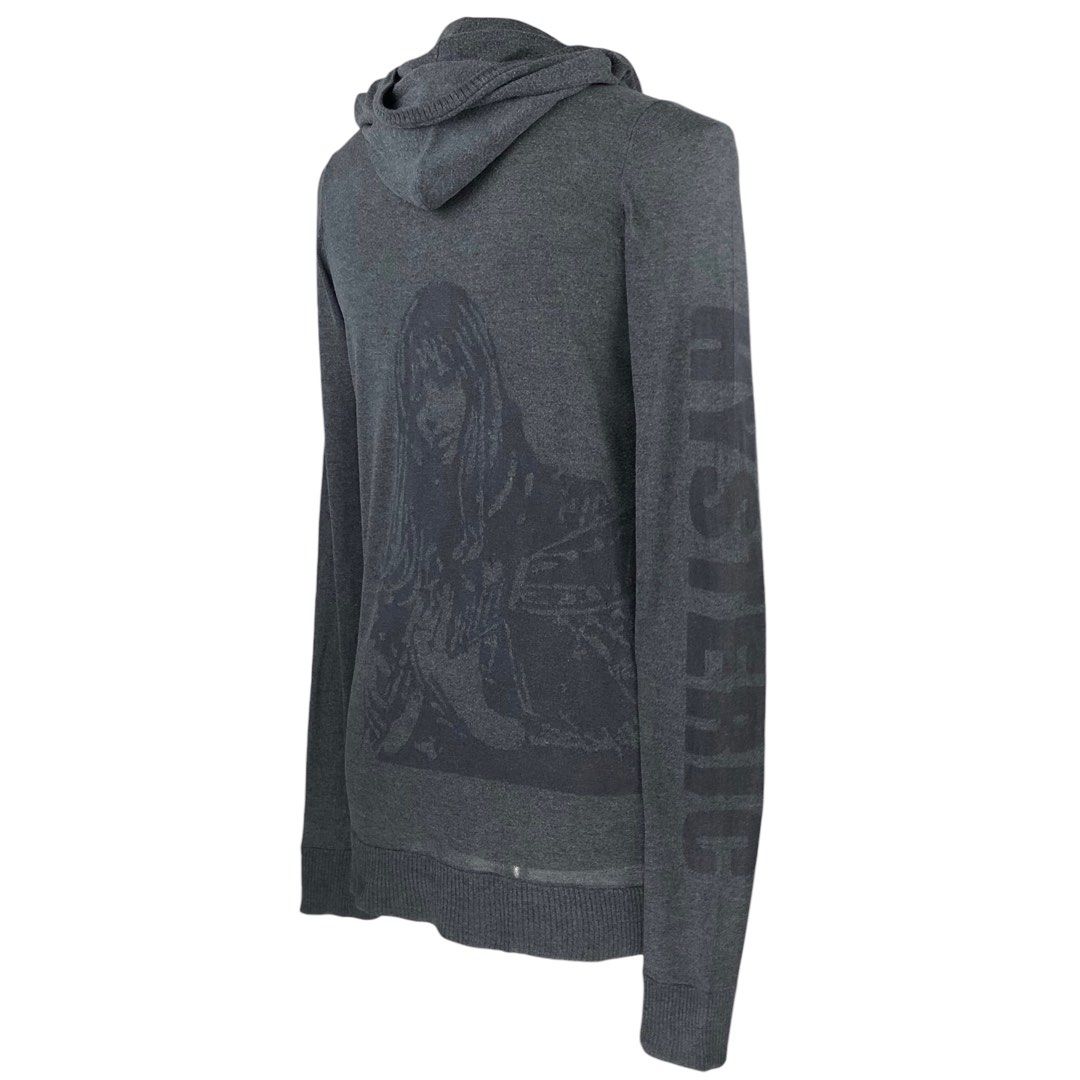 Hysteric Glamour Spell Out Big Logo Women Guitarist Grey Silk Thin Sweatshirt Hoodie F Fit S Women s Fashion Tops Shirts on Carousell