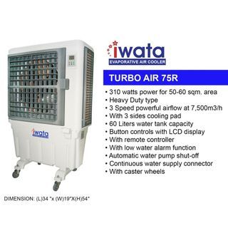 iwata Turbo Air 75R 50-60sqm Area BRAND NEW