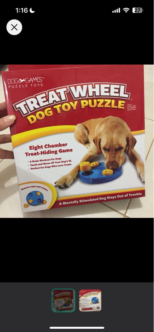 Kyjen Dog Treat Wheel Puzzle Toy Pet Supplies Homes Other Pet Accessories on Carousell
