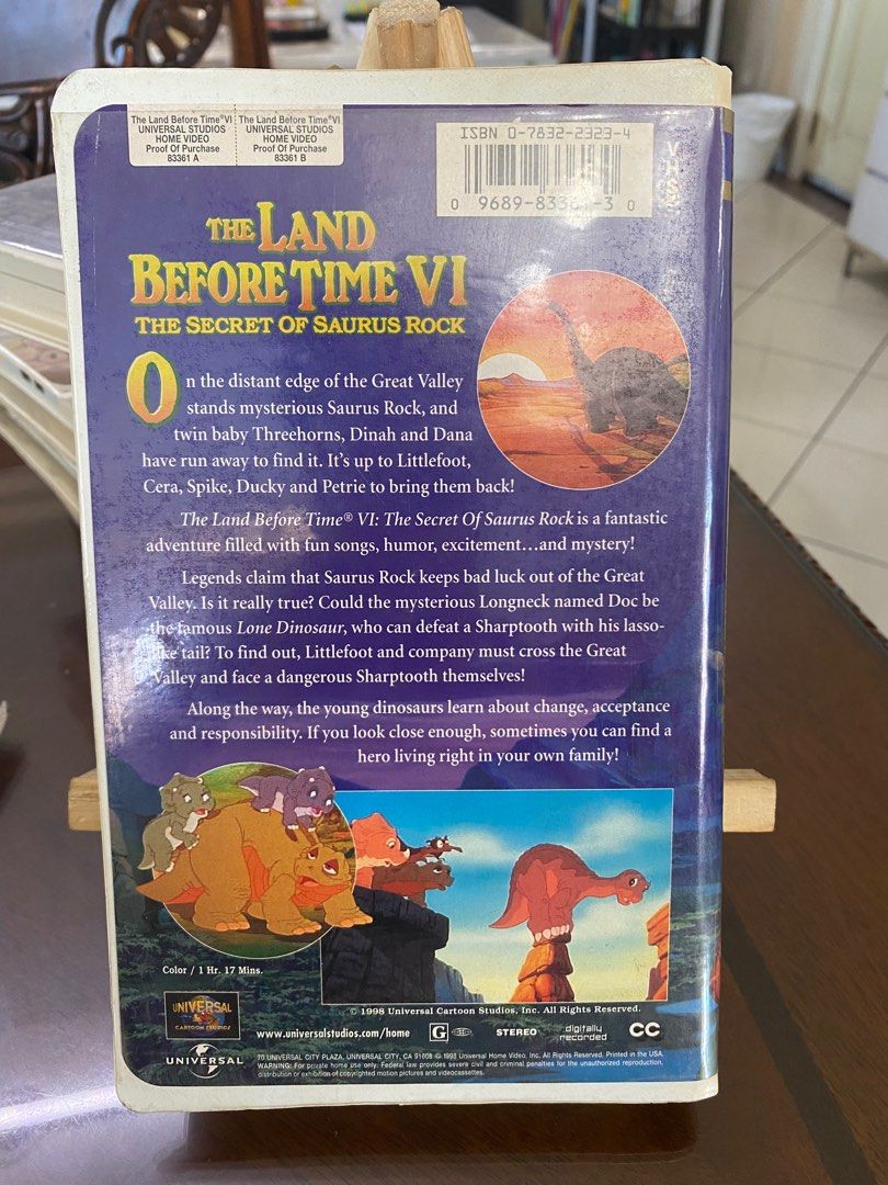 Land Before Time VI The Secret of Saurus Rock VHS Movie Clamshell