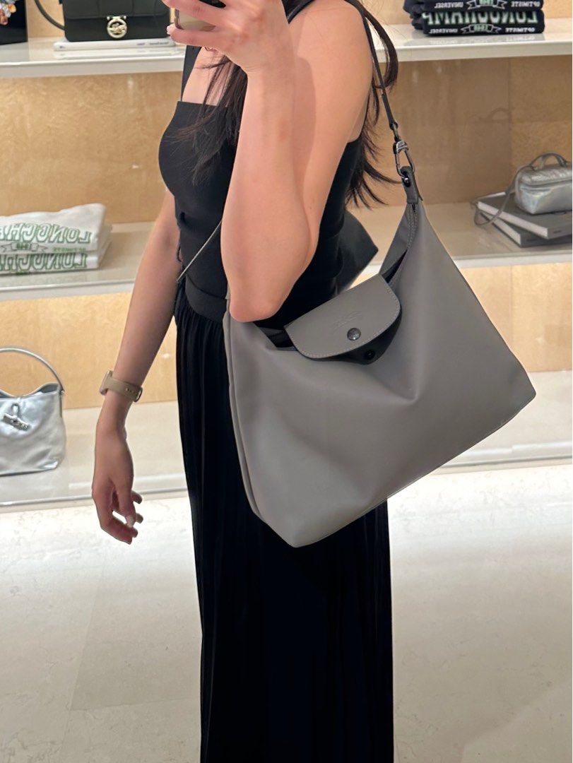 Longchamp LE PLIAGE XTRA M HOBO BAG Turtledove Leather Brand New