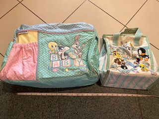 Looney Tunes Baby Diaper & Bottle Bag with free small bag/lunchbox and changing mat
