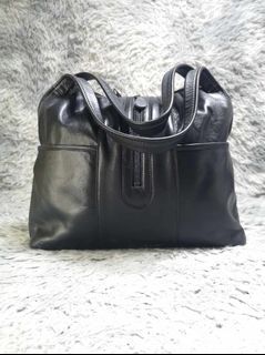 Lycee Black Leather Shoulder Bag