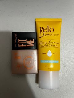 Maybelline Fitme Skintint 03 / Belo Dewy Essence Sunscreen