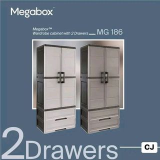 MEGABOX WARDROBE CABINET W/ 2 DRAWERS