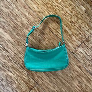 Monki Green Baguette Bag