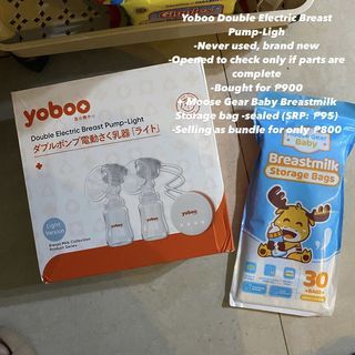 [NEGOTIABLE] Yoboo Double Electric Breast Pump-Light & Moose Gear Breastmilk Storage