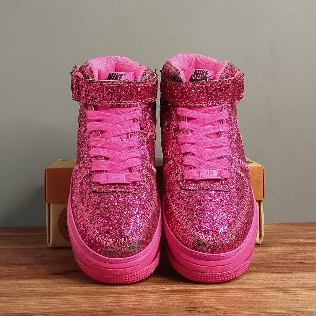 Glitter Nike High Tops Neon Pink Air Force High Top Nike Air Force