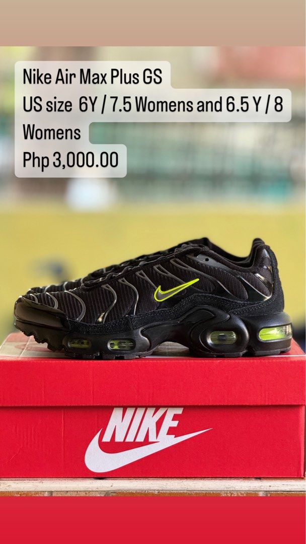 Nike Air Max Plus GS US size 6Y 7.5 Womens and 6.5Y 8 Womens Women s Fashion Footwear Sneakers on Carousell