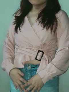 Old Rose Pink Long Sleeve Blouse