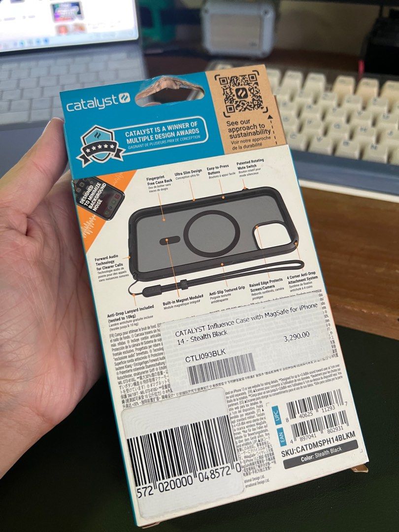 Original Catalyst Influence MagSafe Case for iPhone 14 ONLY (Category: Cases & Sleeves) located in Manila. Submitted by razelysonn (Listing ID 1301958985, Image 2). Description: Brand new and original, last piece iPhone 14 only! no pro max and pro available for catalyst .