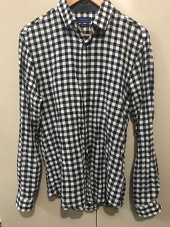 Original/Authentic Zara man  Checkered Long Sleeves Polo shirt