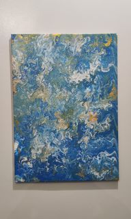Light Blue, White Abstract Painting