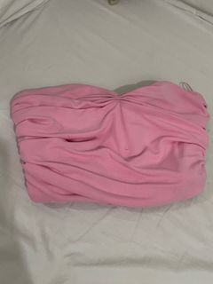 Pink Ruched Tube Top