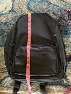 Plain black  medium size backpack