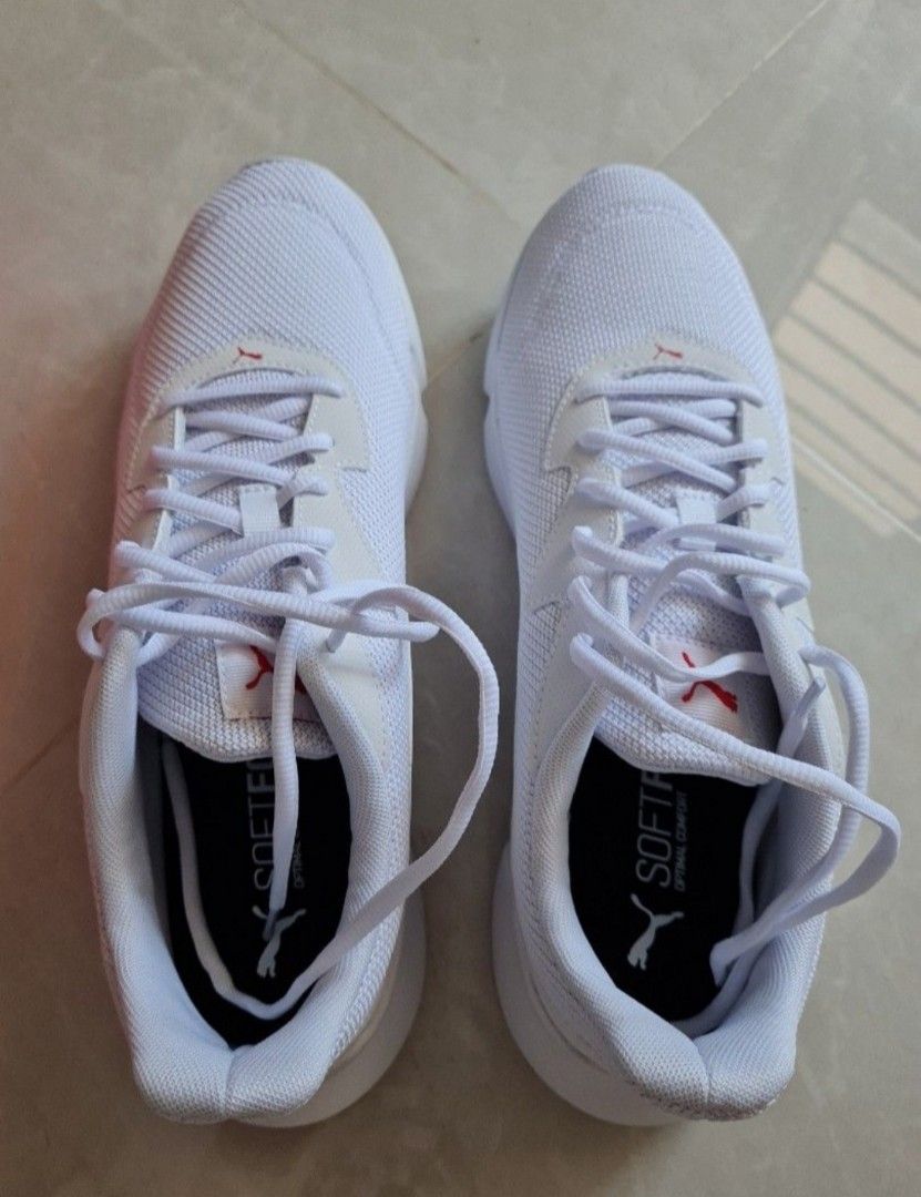 Puma White Running Shoes Sneakers Men s Fashion Footwear Sneakers on Carousell