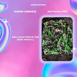 Shein Grunge Green Graphic Sweater