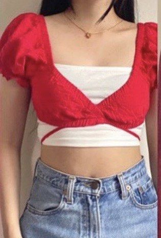 SHEIN Red Wrapped Top