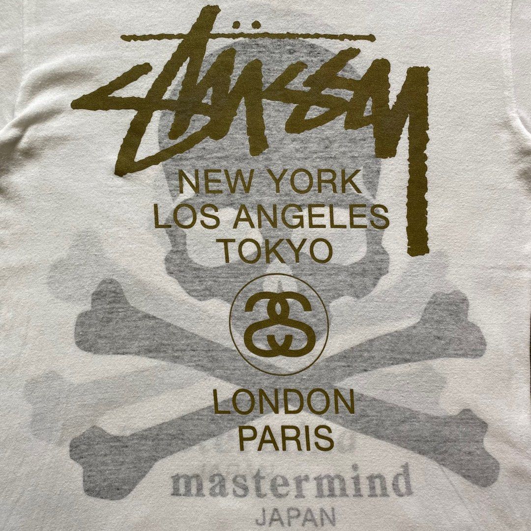 Stussy x Mastermind Japan Reversible White Tee, Men's Fashion
