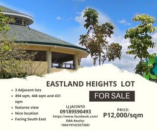 Three Adjacent Lots for Sale in Eastland Heights, Antipolo | 494sqm, 446sqm, & 431sqm