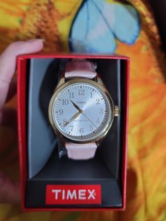 Timex pink leather strap women's watch (Big face)