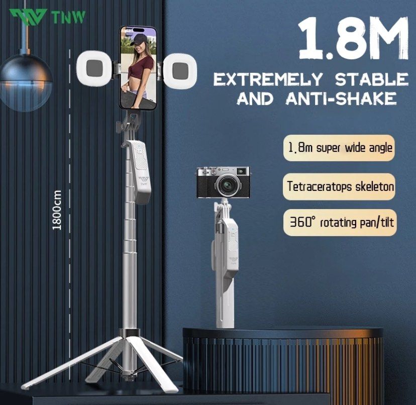 TNW S30 Tripod (Category: Tripods & Monopods) located in Manila. Submitted by declutterwithkath (Listing ID 1301929846, Image 3). Description: TNW S30 Four Corner Selfie Stick Tripod with Bluetooth Rechargeable Remote 360° Rotation Compatible withiPhone/Android/GoPro for Video Vlogging Brand new Rfs: i have another tripod.