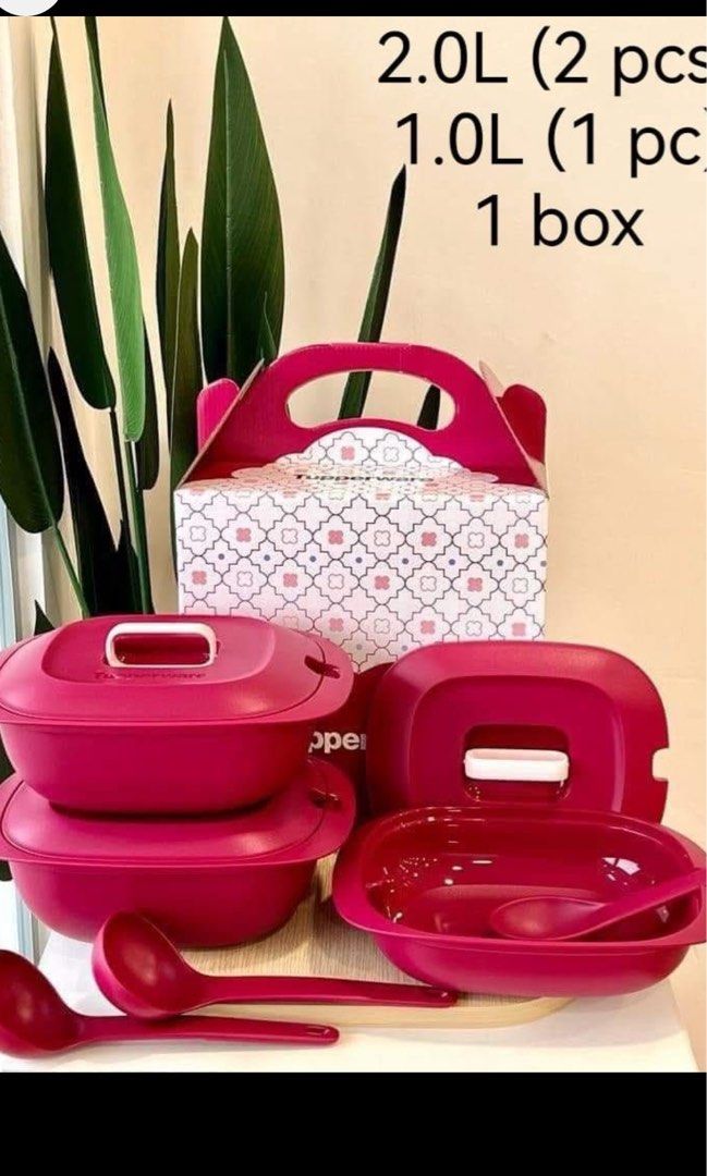 Tupperware Gourmet server set in pink, Furniture & Home Living