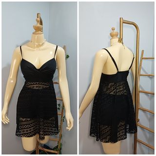 Two Piece Swimwear Padded Dress Style & Plain Black Boyleg Short (Large) 2pc Swimsuit Tankini Swimdress