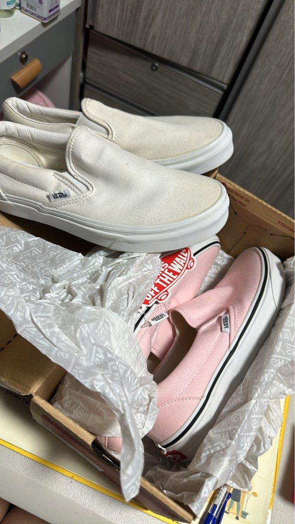 Vans Slip On (Category: Sneakers) located in Manila. Submitted by emceepee (Listing ID 1302013037, Image 1). Description: Pink Vans Slip On w/box new and unused US8 Thanks.