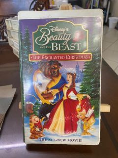 Vintage Beauty and the Beast - An Enchanted Christmas Vhs Tape 1980's Animated Disney Clamshell USED