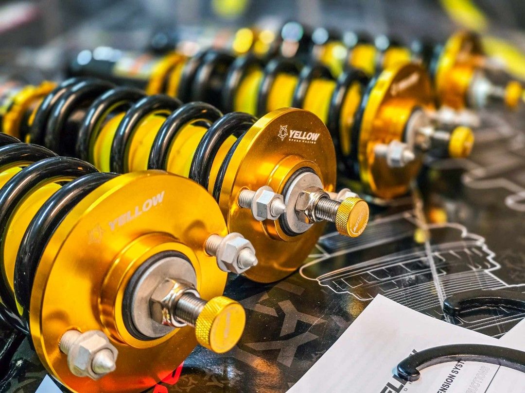 Yellow Speed Coilovers (Category: Body Parts and Accessories) located in Quezon City. Submitted by UnknownGamer (Listing ID 1301901656, Image 1). Description: brand new for Ek.