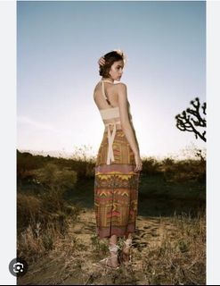 Zara embroided linen skirt medium/xs