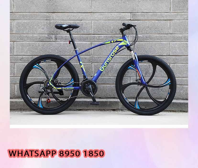 26 inch 21 Speeds 6 Blade Blue Gunsrose Bike Full Suspension Mountain Bike MTB 26 27.5