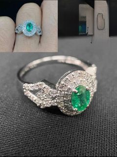 .50ct diamond .45ct emerald ring