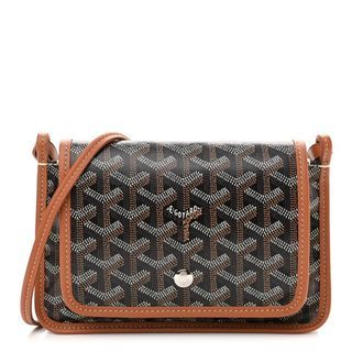 💜 Goyardine Plumet Wallet  Crossbody Clutch Tan/ Black