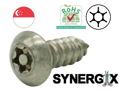 Anti-Theft Security Screw TORX PIN Stainless A2 Button Self-tapping ...