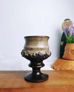 Artisan Brutalist Style Goblet Pottery