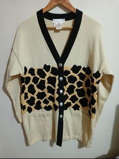 authentic escada leopard knitted cardigan