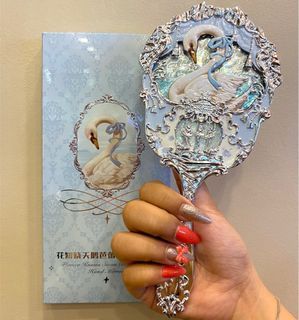 Authentic Flower Knows Swan Ballet Series Hand Mirror with Box