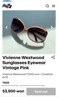 Authentic Rare Vintage Y2K Vivienne Westwood sunglasses pink eyewear