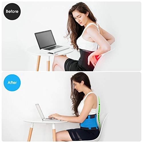 Back Support Belt Acdyion Adjustable Pain Relief Double Adjustment Breathable Improves Posture L Blue 747 Health Nutrition Assistive Rehabilatory Aids Other Assistive Aids on Carousell