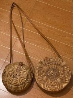 Bali Rattan Weave Circle Bags