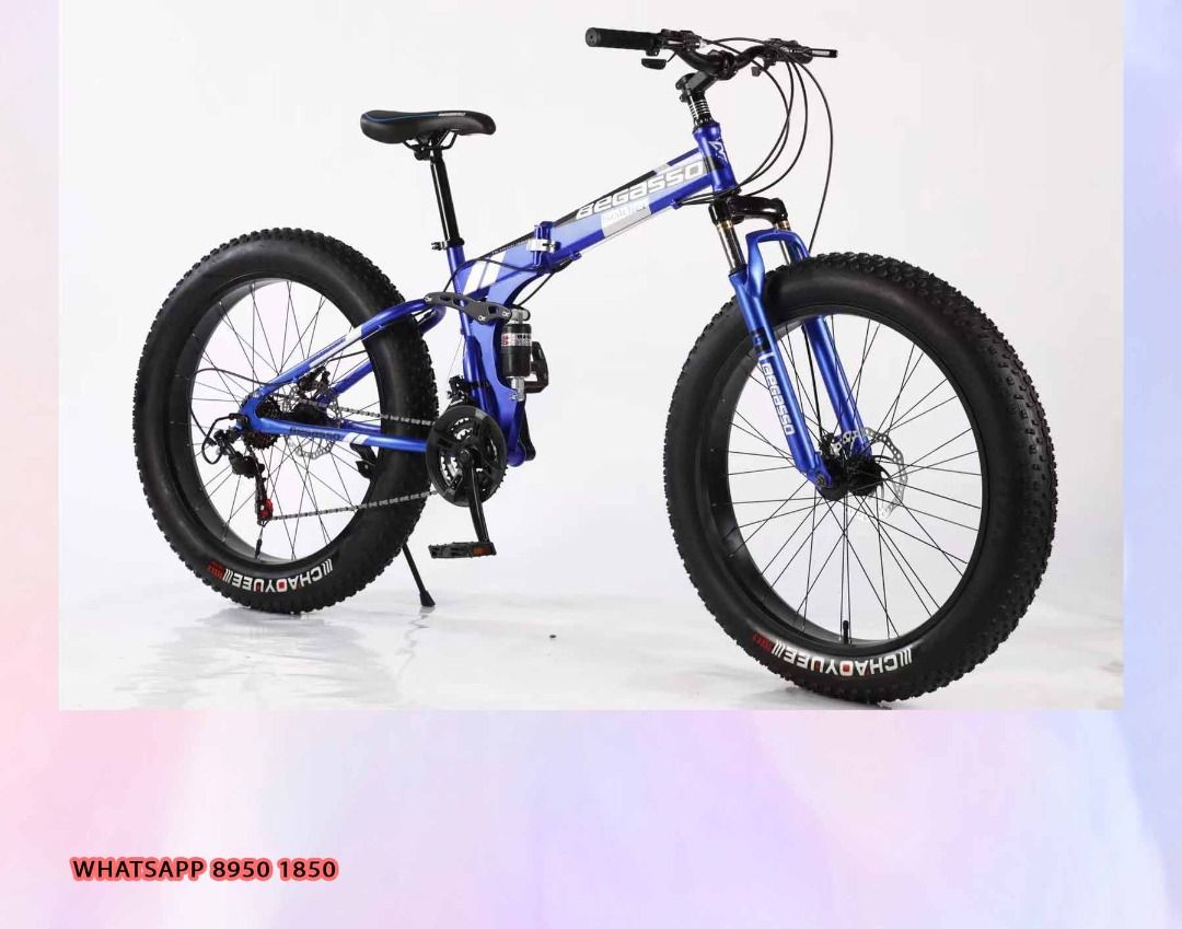 Begasso Foldable Fat bike 26 Inch 21 Speed Bicycles Fatbike