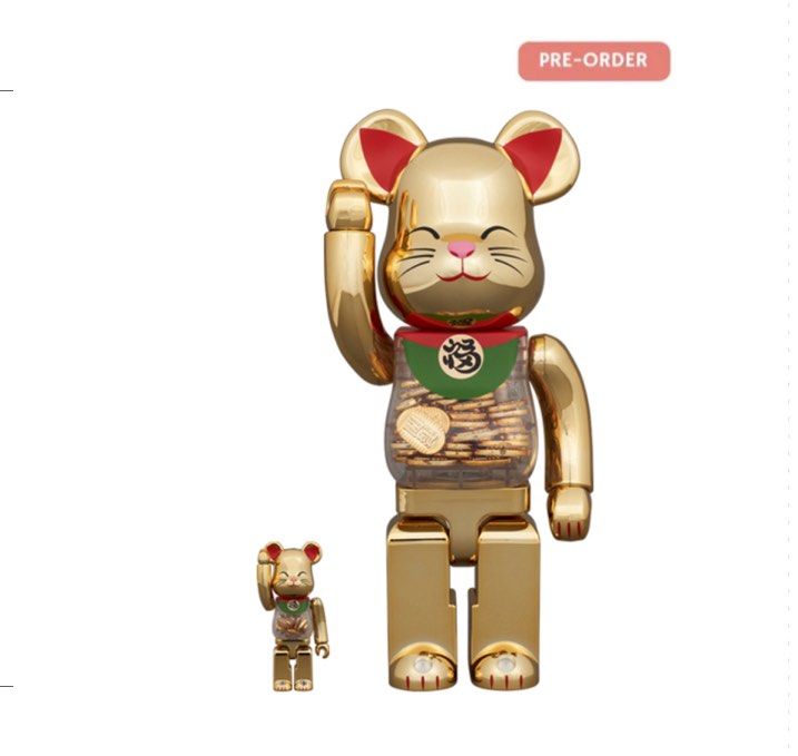 BE@RBRICK 招き猫 開運 金メッキ 発光 1000％ – MCT TOKYO