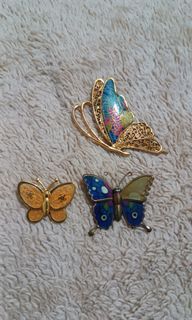 Butterfly vintage brooch 2 pcs