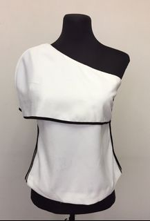 CELINE asymmetrical one shoulder blouse