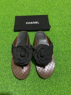Chanel camellia thong sandals